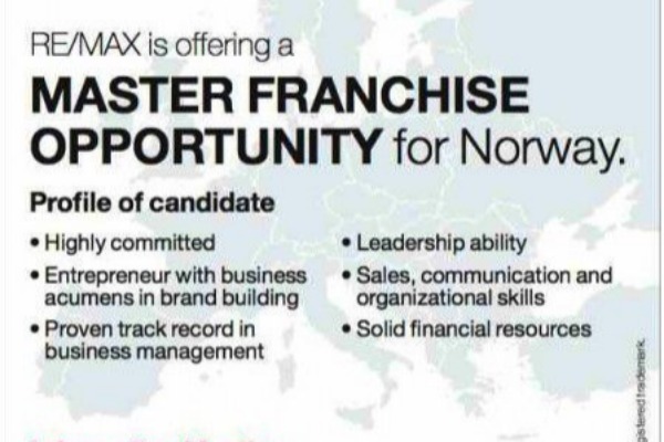 RE/MAX søker master franchisetaker for Norge